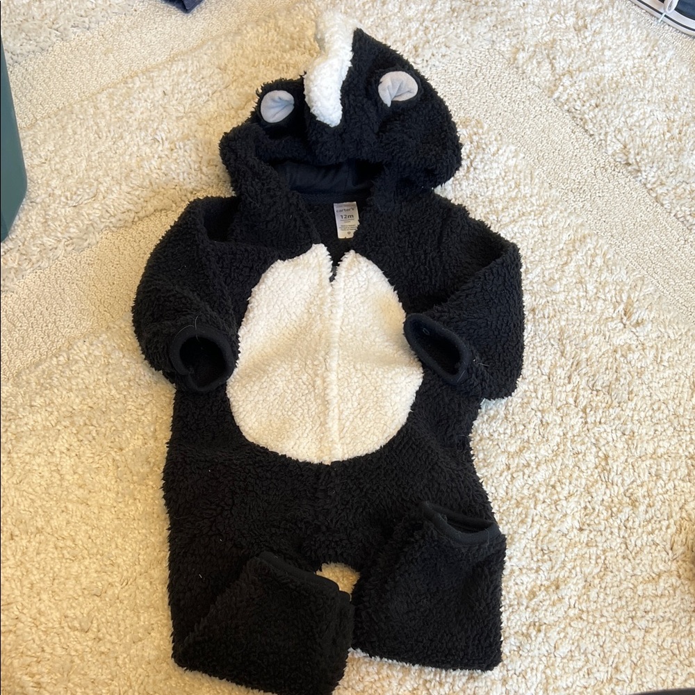 Carters fleece skunk costume one piece